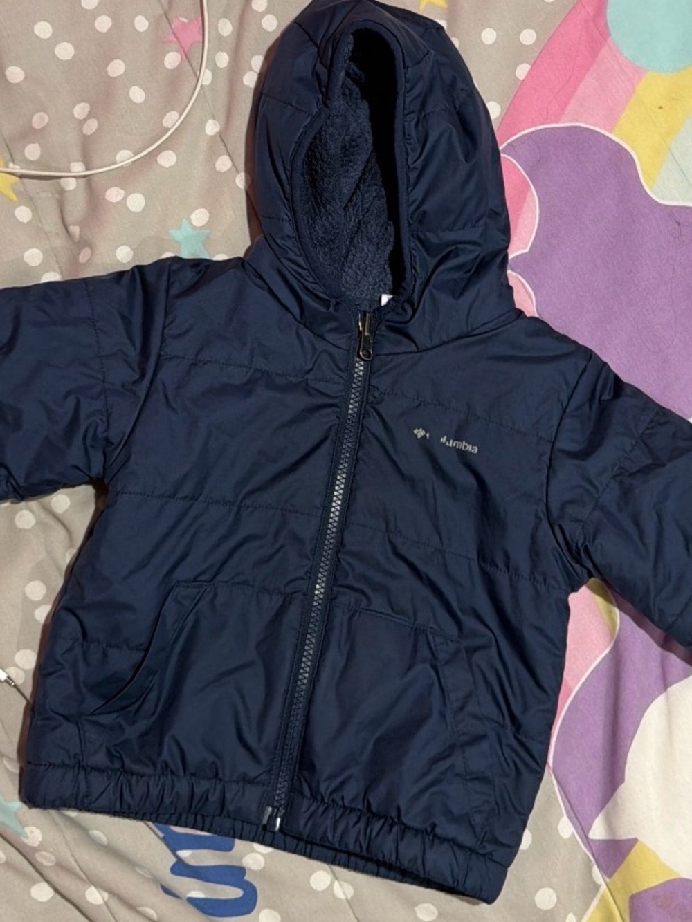 Columbia Kids Navy Hooded Puffer Jacket 2t